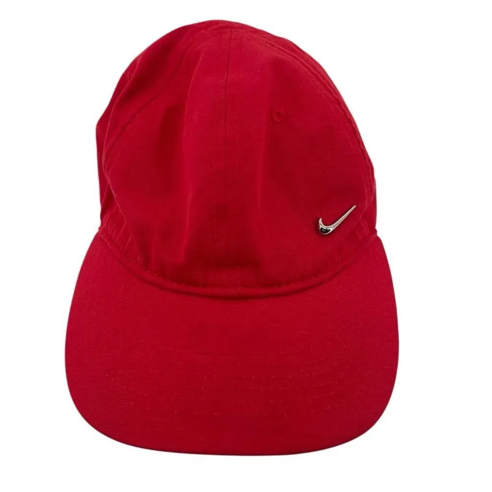 Nike Heritage 86 Kids Red Baseball Cap Hat 4-7 Adjustable Metal Swoosh